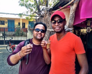 Pranil (CEO of LFW) and I enjoying sweet chai tea