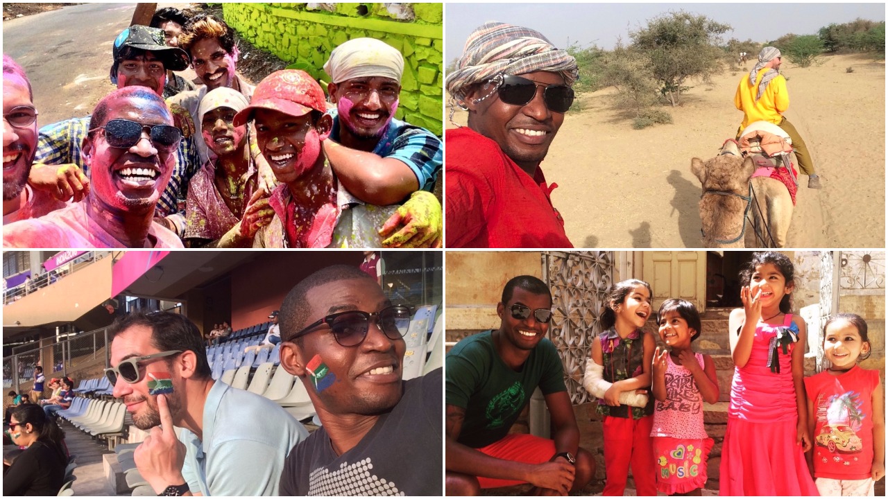 Happy Snaps: clockwise from top-left: Holi Festival, Camel Riding, T20 Cricket World Cup and Happy Children